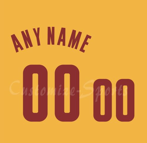 Cleveland Cavaliers Basketball Yellow Jersey Customized Number Kit