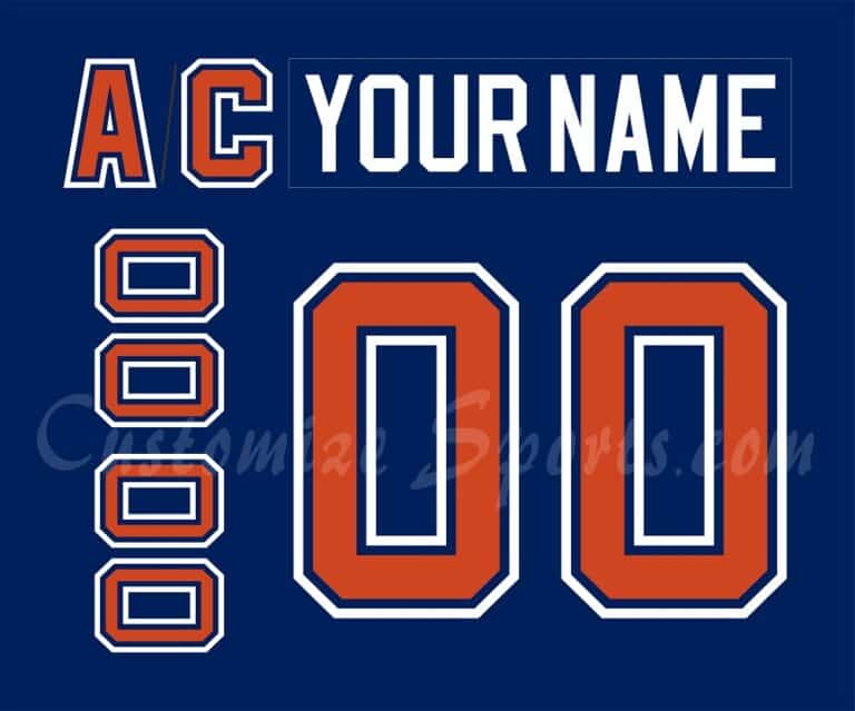 Edmonton Oilers Customized Number Kit For 19811992 Away Jersey