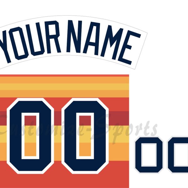 #034;LOS" Houston Astros Gold Jersey Number lettering kit