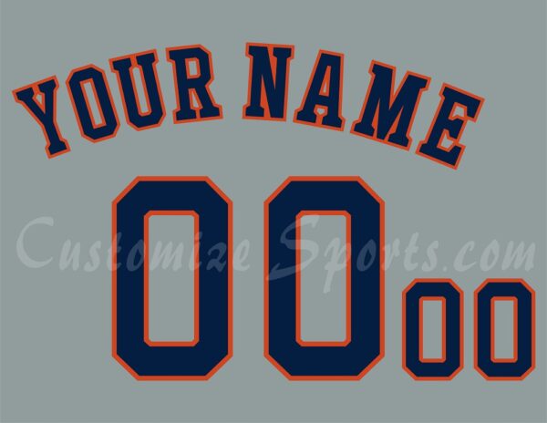 Baseball Houston Astros Customized Number Kit for 2013-2015 Road Gray Jersey