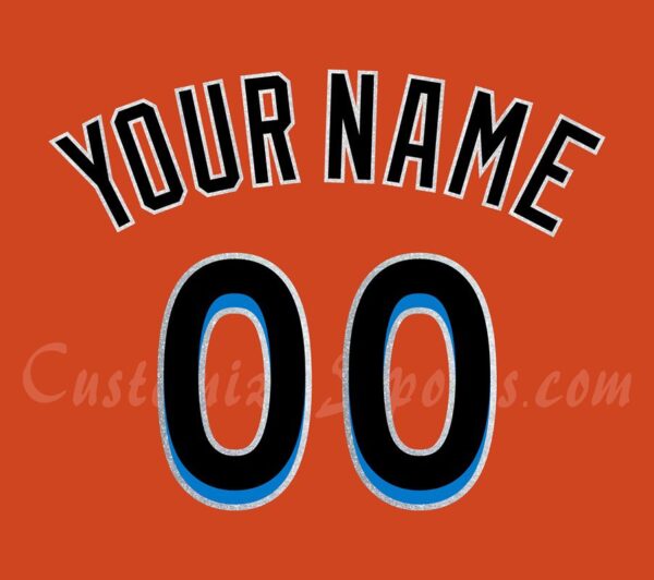 Baseball Miami Marlins Customized Number Kit For 2012-2015 Orange Alternate Jersey
