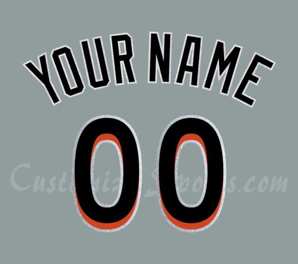 Baseball Miami Marlins Customized Number Kit For 2012-2015 Road Jersey