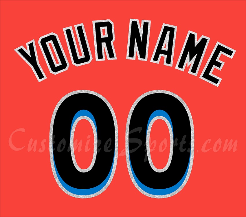 Baseball Miami Marlins Customized Number Kit For 2012-2017 Orange
