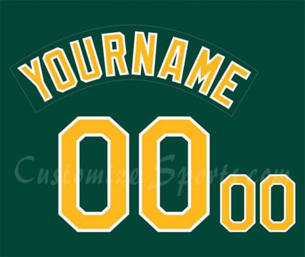 Baseball Oakland Athletics Customized Number Kit for 2000-2009 Green Alternate Jersey