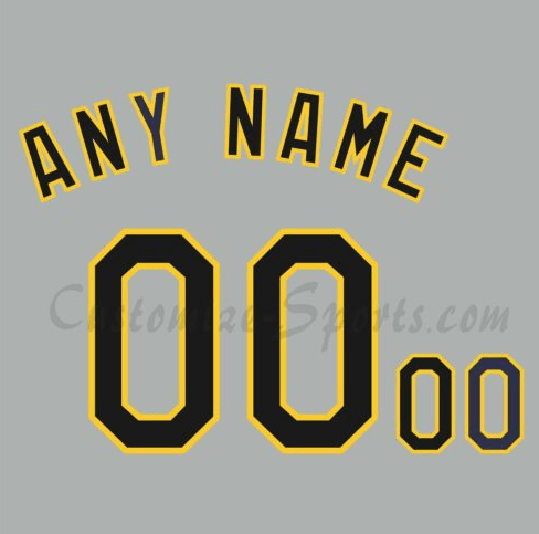 Pittsburgh Pirates Customized Number Kit for 1990's Gray Jersey