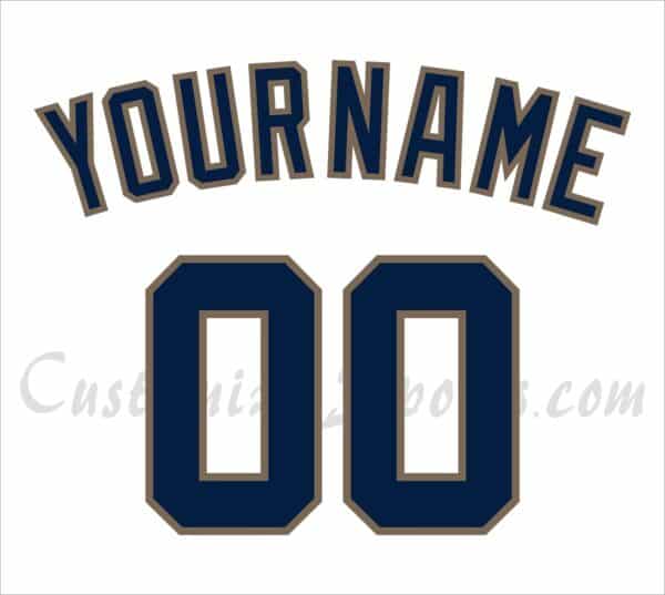 Baseball San Diego Padres Customized Number Kit for 2012-2015 Home jersey