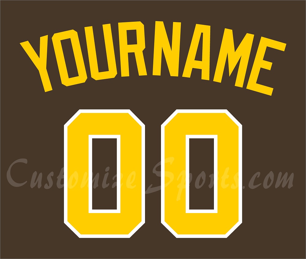 San Diego Padres Black Gold & White Gold Custom Jersey - All Stitched