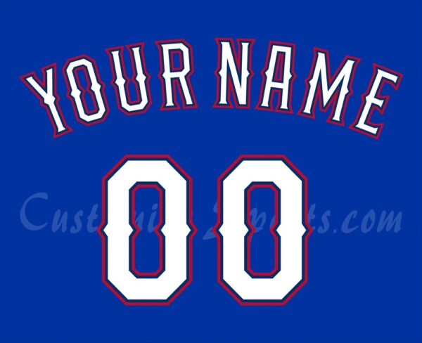 Baseball Texas Rangers Customized Number Kit For 2009-2013 Alternate Blue Jersey