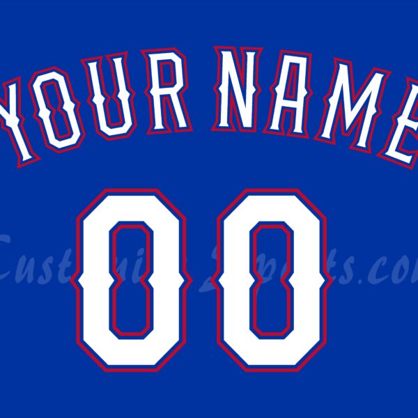 Baseball Texas Rangers Customized Number Kit For 2009-2013 Alternate Blue Jersey