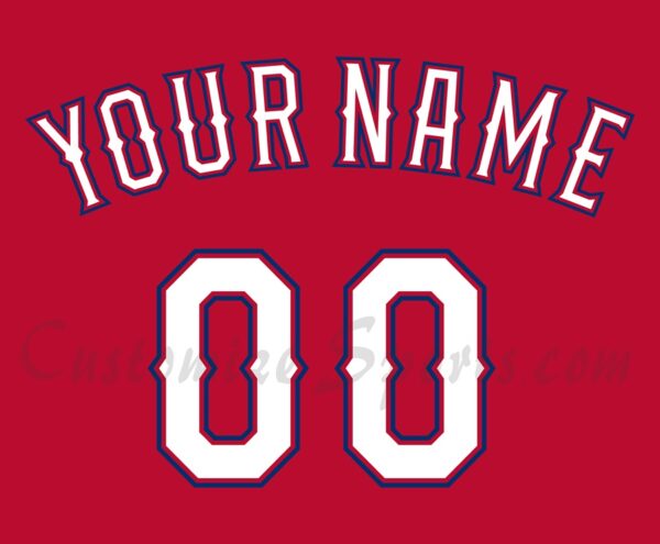 Baseball Texas Rangers Customized Number Kit For 2014-2015 Alternate Red Jersey