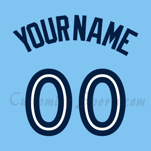 Baseball Toronto Blue Jays Customized Number Kit for 2020-Present Powder Blue Alt Jersey