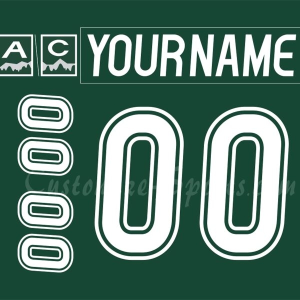 Everett Silvertips Customized Number Kit for 2015-2017 Green Jersey