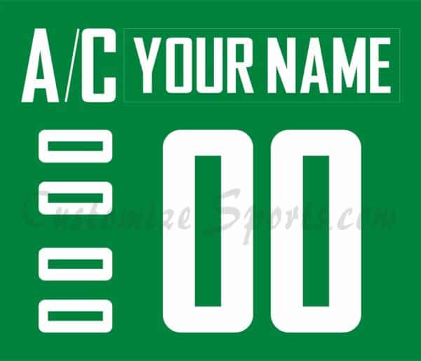 Utica Comets Customized Number Kit for 2013-2018 3rd Green Jersey