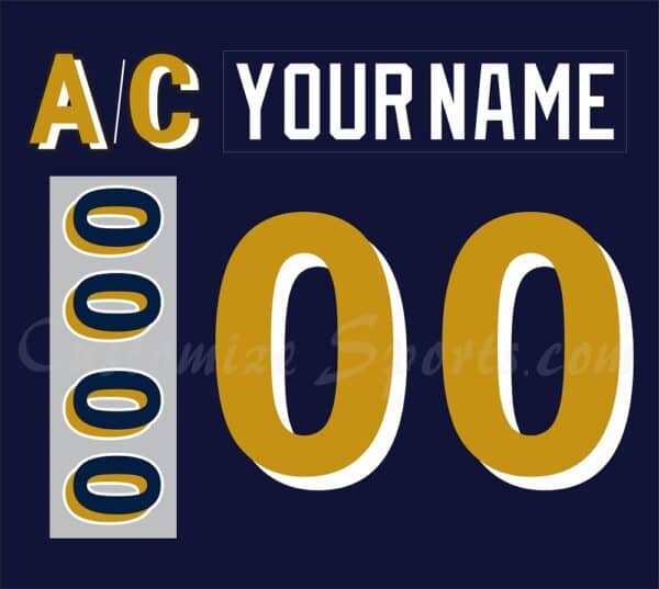 Long Beach Ice Dogs Customized Number Kit for 2000-2003 Navy Jersey