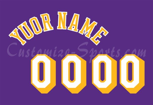 Los Angeles Lakers Customized Number Kit for 1978-1997 Road Jersey