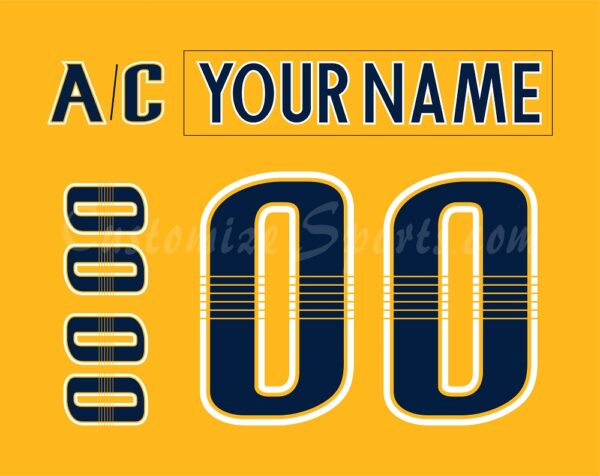 Nashville Predators Customized Number Kit For 2017-Present Home Jersey