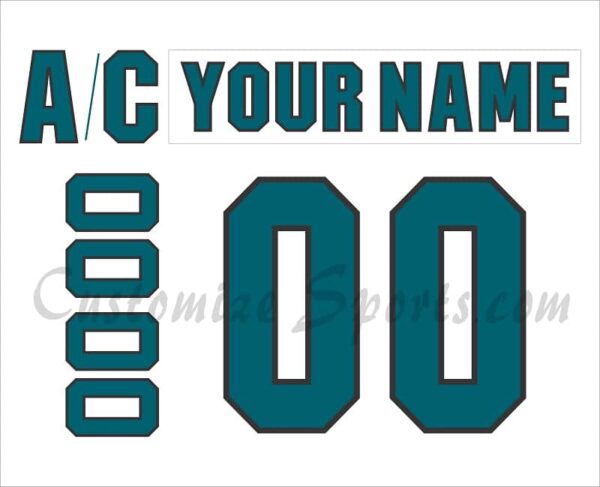 San Jose Sharks Customized Number Kit For 2017-2022 Away Jersey