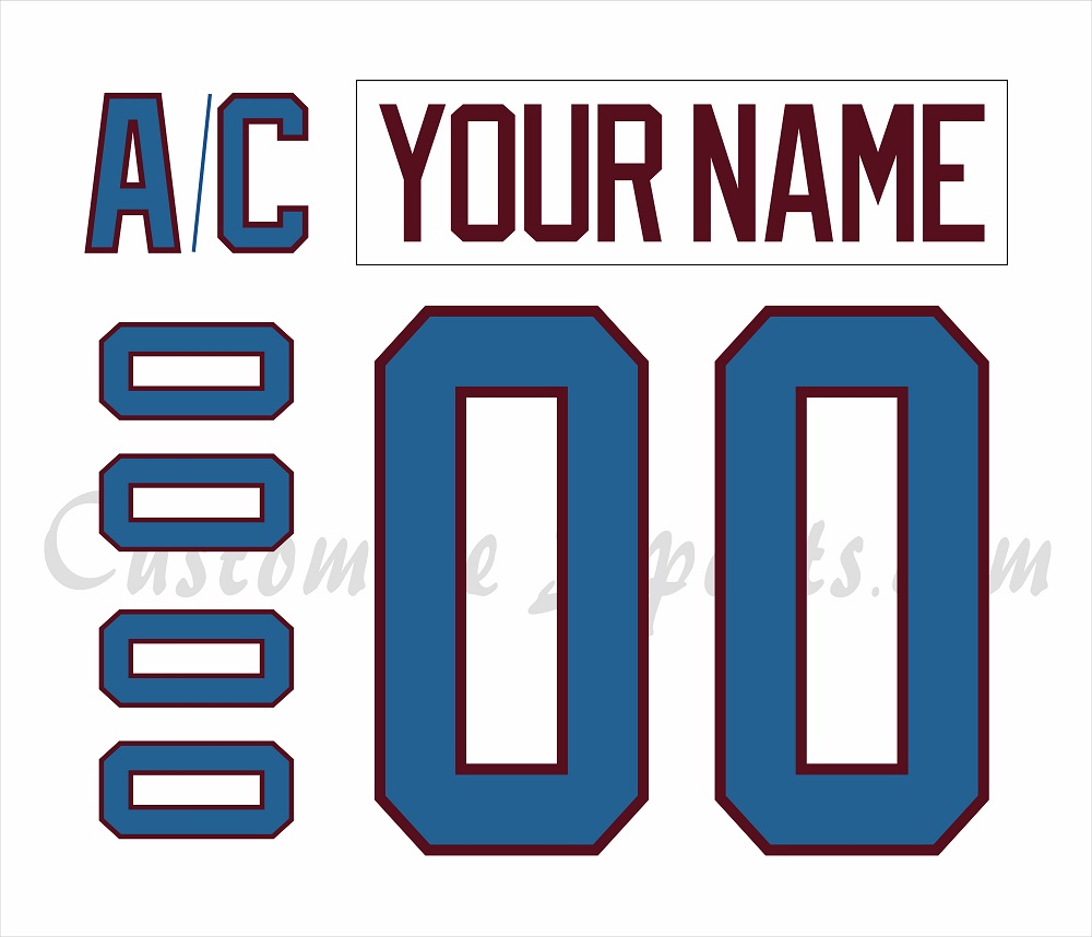 Colorado Avalanche Customized Number Kit For 2021 Reverse Retro