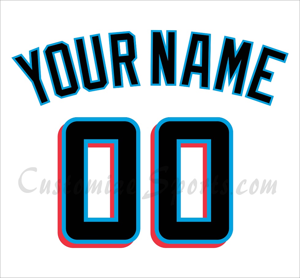 Miami Marlins Custom Name & Number Baseball Jersey Special Gift