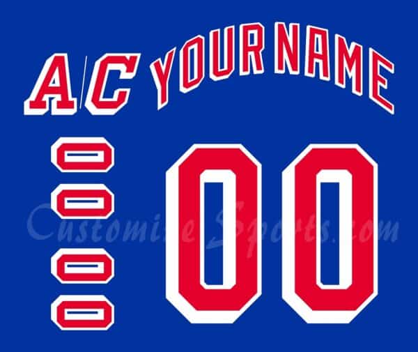 New York Rangers Customized Number Kit For 1990-1999 Away Jersey