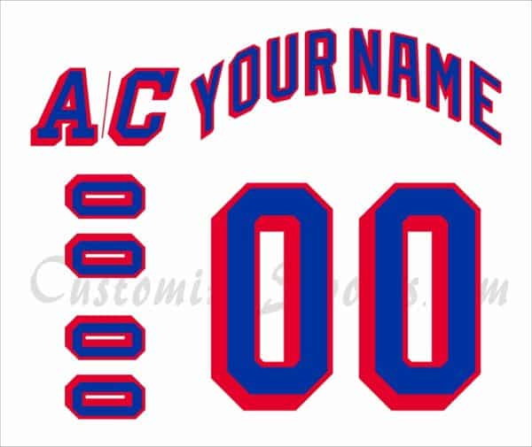 New York Rangers Customized Number Kit For 1990-1999 Home Jersey
