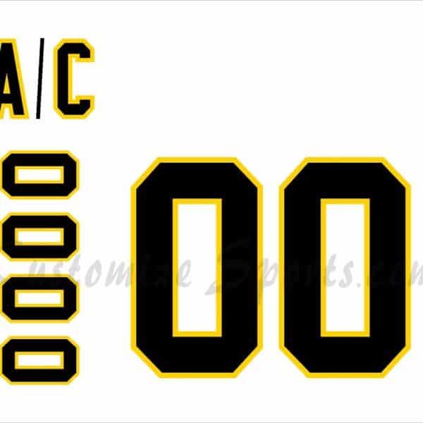 Boston Bruins Customized Number Kit for 1967-1976 Vintage White Jersey
