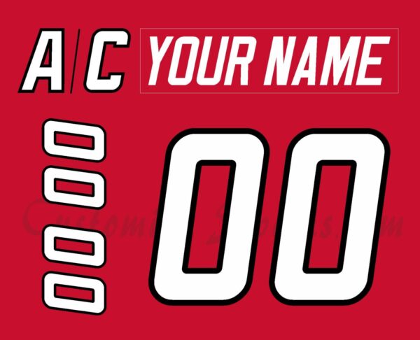Carolina Hurricanes Customized Number Kit For 1997-2000 Away Red Jersey