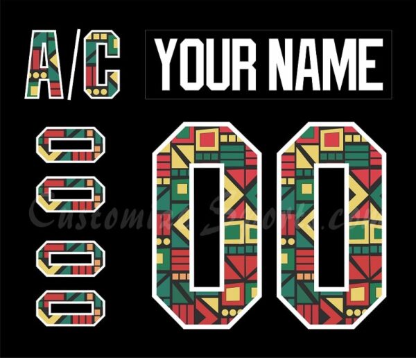 Minnesota Wild Customized Number Kit For 2022 Black History Celebration Jersey