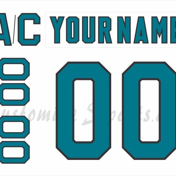 San Jose Sharks Customized Number Kit For 1998-2007 Home Jersey