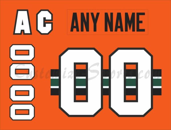 Quad City Mallards Customized Number Kit for 1997 Orange Jersey