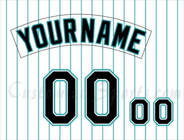 Baseball Florida Marlins Customized Number Kit For 1993-2001 Home Jersey
