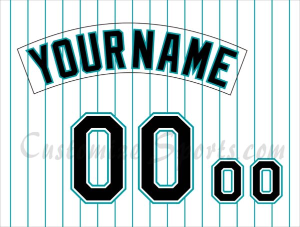 Baseball Florida Marlins Customized Number Kit For 1993-2001 Home Alt Jersey