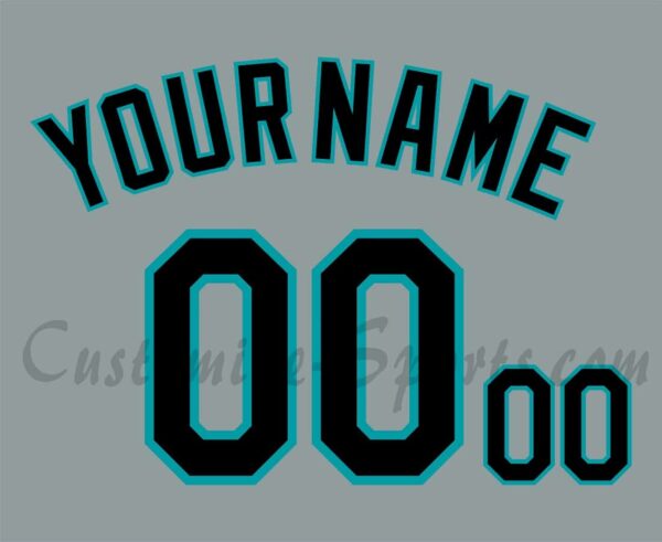 Baseball Florida Marlins Customized Number Kit For 2002 Road Grey Jersey