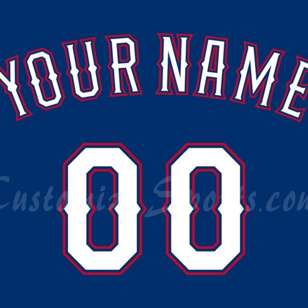 Baseball Texas Rangers Customized Number Kit For 2014-2015 Alternate Blue Jersey