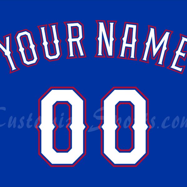 Baseball Texas Rangers Customized Number Kit For 2014-2015 Alternate Blue Jersey