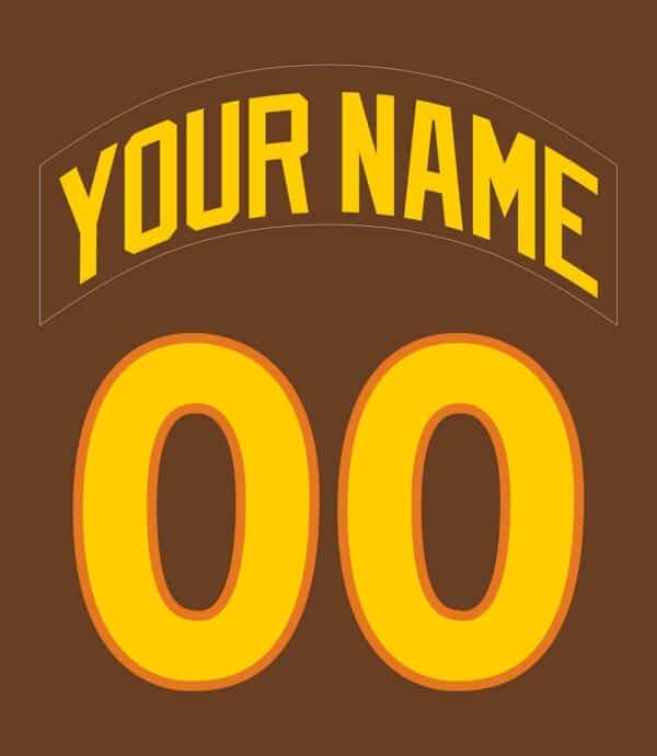 Baseball San Diego Padres Customized Number Kit for 1980-1984 Road Jersey