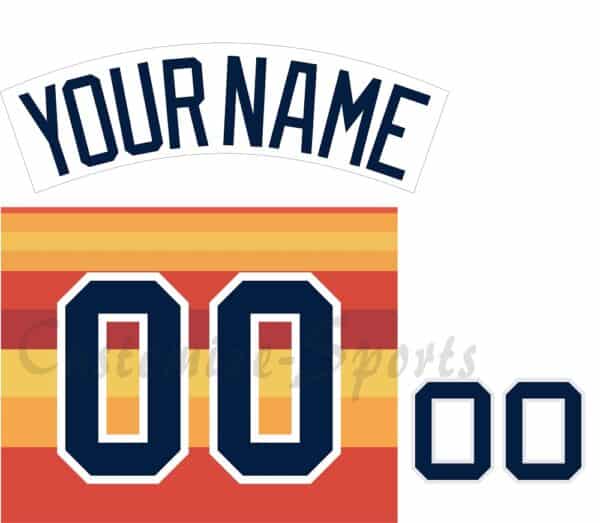 Baseball Houston Astros Customized Number Kit for 1984-1986 Rainbow Home Jersey
