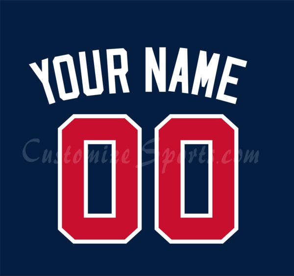 Baseball Atlanta Braves Customized Number Kit for 2019-2023 Navy Alternate Jersey