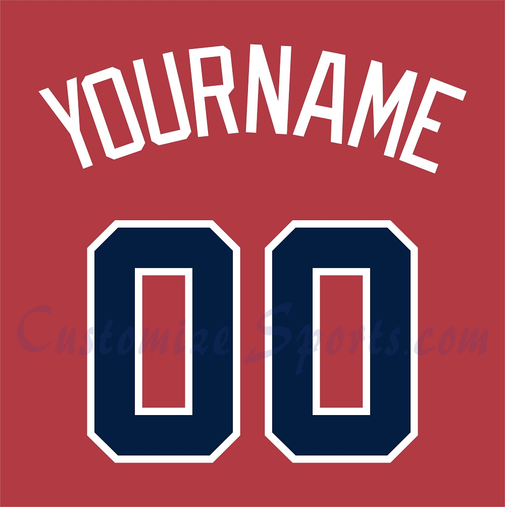 Custom Name And Number Atlanta Braves Major League Baseball