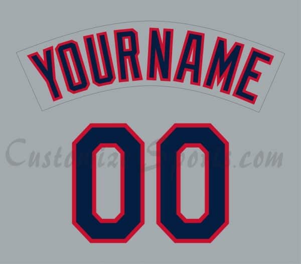 Baseball Cleveland Indians Customized Number Kit for 2016-2018 Road Jersey