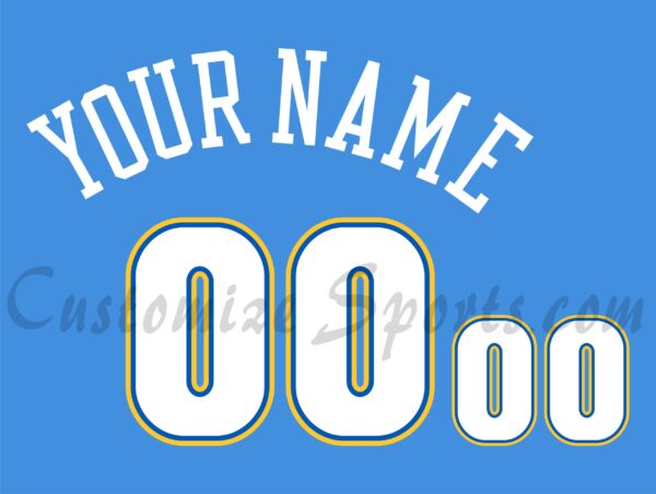 Basketball Denver Nuggets Customized Number Kit for 2008-2015 Road Jersey