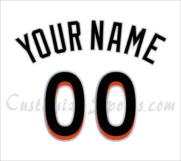 Baseball Miami Marlins Customized Number Kit For 2012-2015 Home Jersey