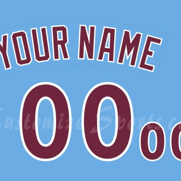 Philadelphia Phillies Customized Number Kit for 2022-Present Powder Blue Alternate Jersey