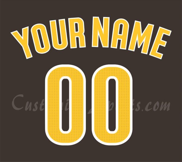 Baseball San Diego Padres Customized Number Kit for 2024-Present Road Jersey