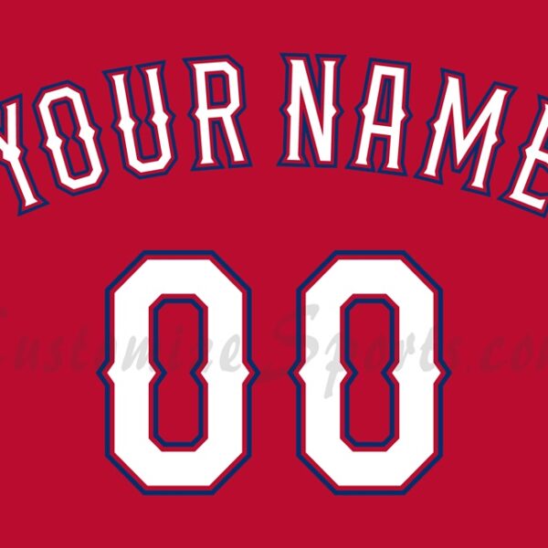 Baseball Texas Rangers Customized Number Kit For 2016-2019 Alternate Red Jersey