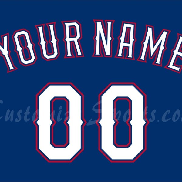 Baseball Texas Rangers Customized Number Kit For 2016-2019 Alternate Blue Jersey