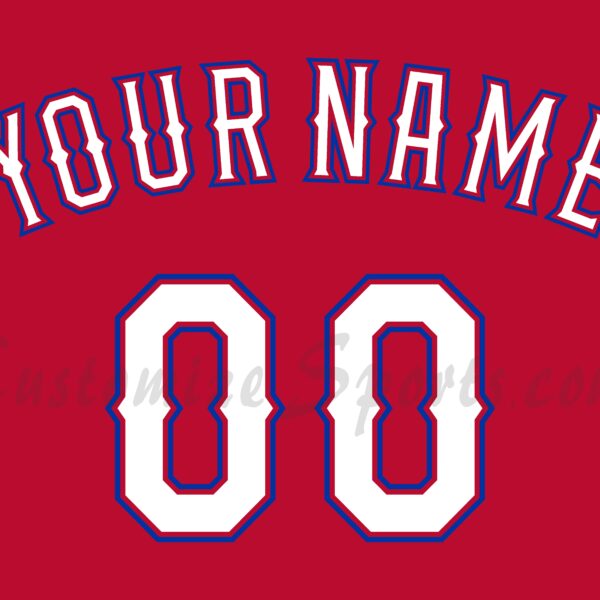 Baseball Texas Rangers Customized Number Kit For 2016-2019 Alternate Red Jersey