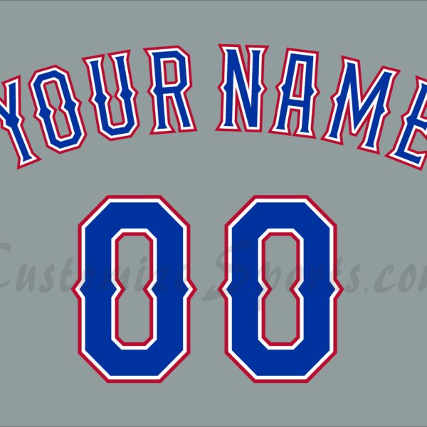 Baseball Texas Rangers Customized Number Kit For 2016-2019 Road Grey Jersey