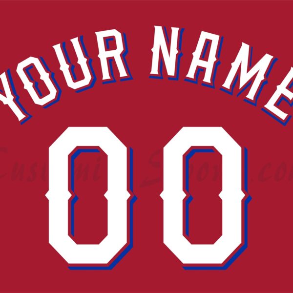 Baseball Texas Rangers Customized Number Kit for 2020-2022 Alternate Red Jersey