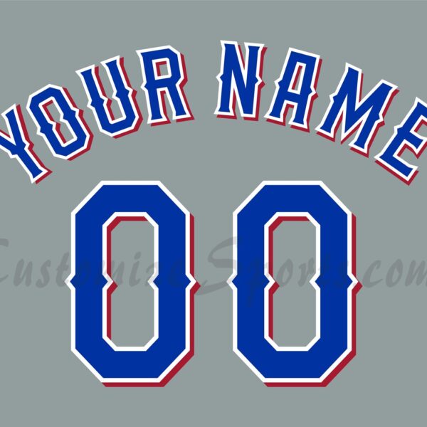 Baseball Texas Rangers Customized Number Kit for 2020-2023 Road Grey Jersey